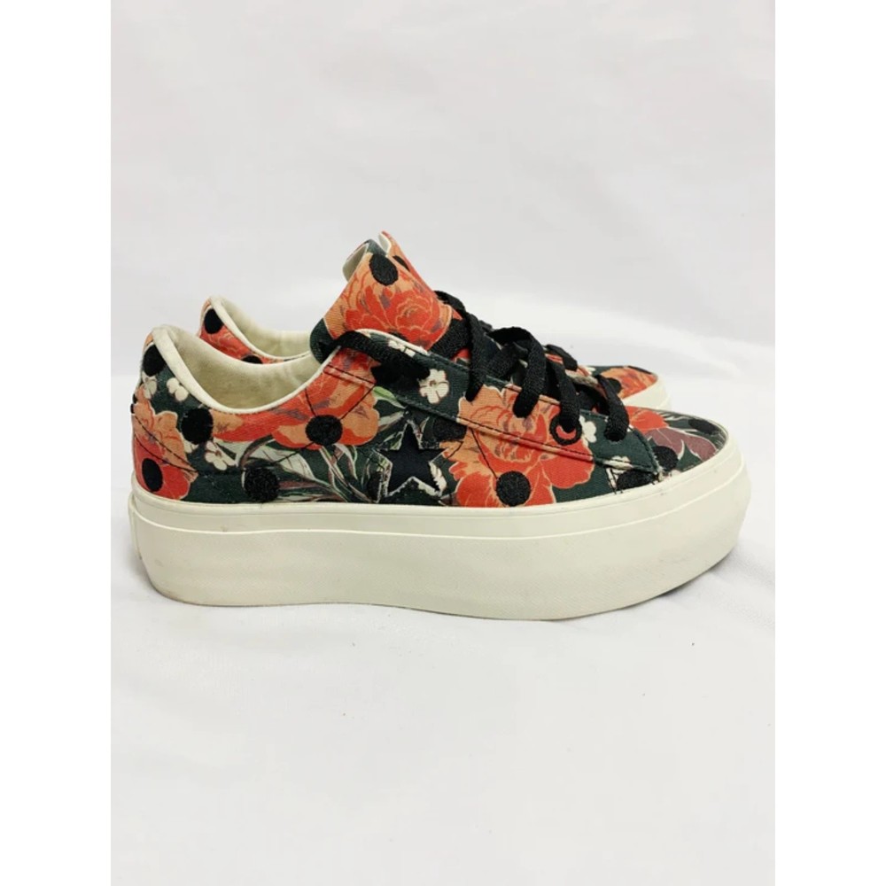 Converse One Star Size 5.5 Multicolor Floral Polka Dot OX Lifestyle Platform